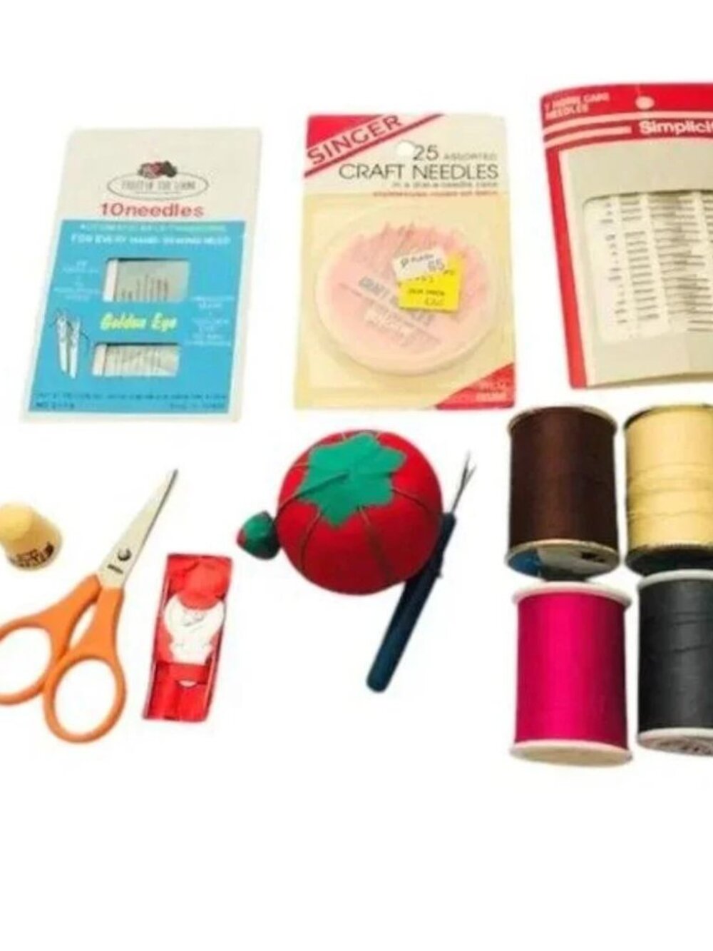 Lot of Vintage Sewing Notions Tools and Threads